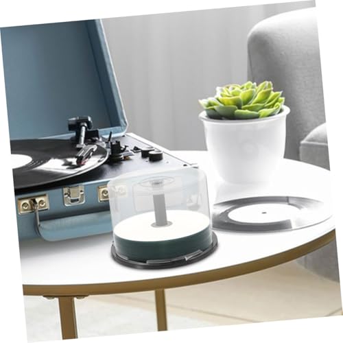 Cd Storage Bucket Empty Round Cd/Dvd Storage Container Space Saving Media Box for Home Dorm Easy Access Cd Holder Case 4 Pack 5.31 X 5.31 X 3.54 in