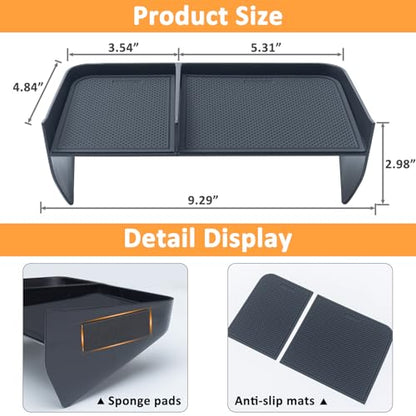 Console Organizer for Phones with Cases Compatible with 2019-2025 Toyota RAV4 & RAV 4 Prime Accessories, Center Console Tray Divider Without Upper Partition Enough Space for Storage Items ABS Material