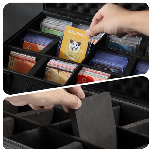 Card Storage Box Waterproof Card Case with Handle Portable Trading Card Case with Sponge Partition Graded Card Storage Organizer Fits CSG, BGS, CGC, SGC,PSA (XL) - size: XL