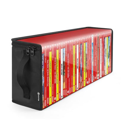 Game Disc Storage Bag Compatible with Nintendo Switch 2 Games | Portable Carrying Case Holds 40 Switch Game Boxes, Clear TPU Organizer Bag for Switch Game Collectors, Black, Case Only