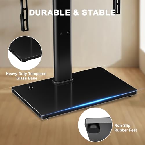 XINLEI Universal Swivel TV Stand Base Table Top TV Stand for 32-75 Inch TVs 60 Degree Swivel, 12 Height Adjustable Monitor Mount Stand, Max VESA 600x400mm,Holds up to 99lbs TS204 - style: 600x400mm Vesa