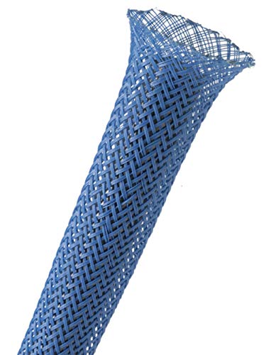 1/8" PET Expandable Braided Sleeving - Color: Blue - Length: 10FT - color: Blue, size: 0.125 Inch Dia - 10 Feet