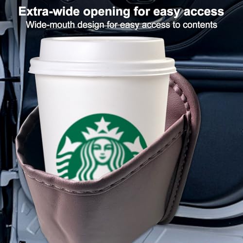 Universal Door Water Cup Holder, car Multi-Function Storage Rack, car seat Back Beverage Holder, Suitable for Water Cups, Mobile Phones, Drinks, Coffee, etc.(Brown) - color: brown