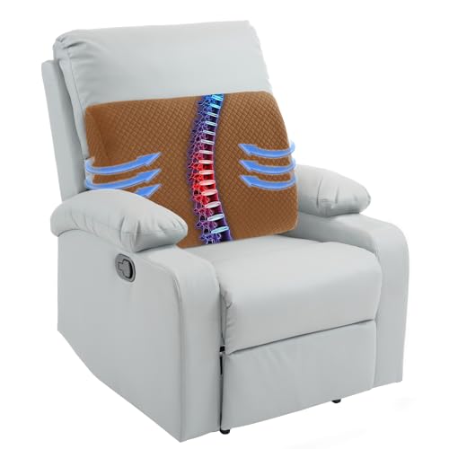 HOMBYS Lumbar Support Pillow for Recliner Chair, Memory Foam Back Support Cushion for Elderly,Extra Large Lumbar Support Pillow,Thick Backrest for Home Reading (Coffee, 20“x13.5"x5") - color: Coffee, size: 20“x13.5"x5"