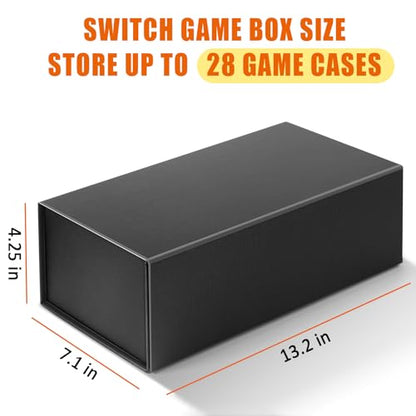 Video Game Holder, Game Disc Storage Box Compatible with Nintendo Switch Game Holder, Organize up to 28 Cases - Black 1 Pack