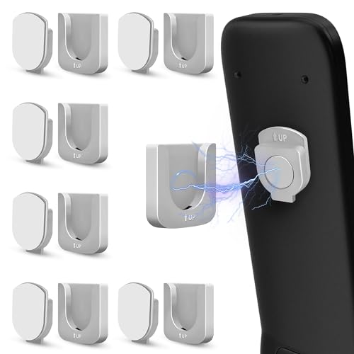 6-Piece Magnetic Remote Control Holder Wall Mount - Self Adhesive Suitable for Tv Backside as Well as Tv Fan and Air Conditioner Remote Controls - color: Gray