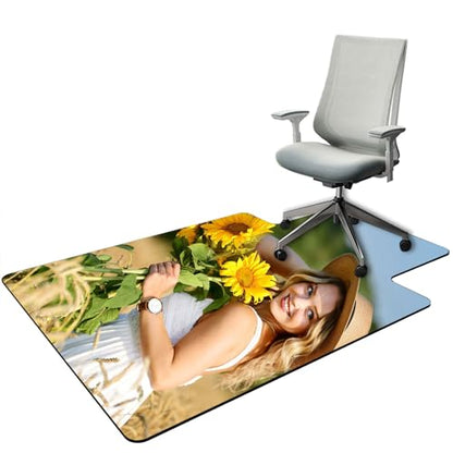 Custom Gaming Chair Mat, Personalized Office Chair Mats with Your Text Photo Image Logo, Customized Desk Chair Mats 36 x 48 in, Multi-Purpose Chair Carpet for Office Home, Deep Yellow - color: Deep Yellow, size: 30"x 48"