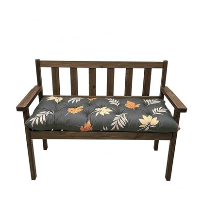 Outdoor Waterproof Bench Cushions Garden Floral Bench Cushion Tufted Chair Pad 40 x 20 in Replacement Seat Pad for Garden Patio Grey Yellow - color: Grey Yellow