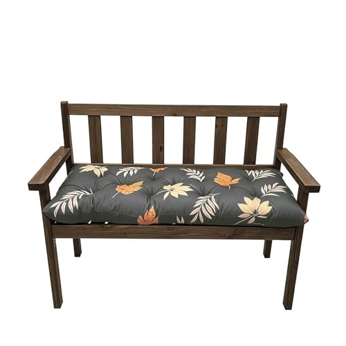 Outdoor Waterproof Bench Cushions Garden Floral Bench Cushion Tufted Chair Pad 40 x 20 in Replacement Seat Pad for Garden Patio Grey Yellow - color: Grey Yellow