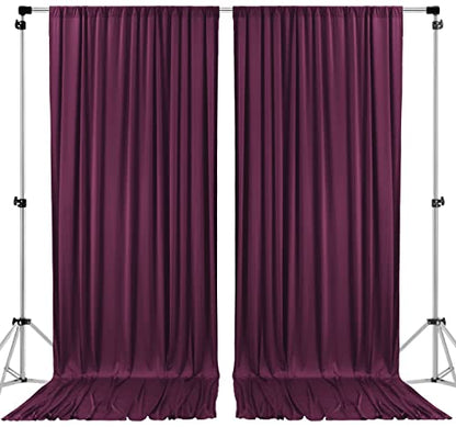 AK TRADING CO. 10 feet x 8 feet IFR Polyester Backdrop Drapes Curtains Panels with Rod Pockets - Wedding Ceremony Party Home Window Decorations - Eggplant Purple - color: Eggplant Purple