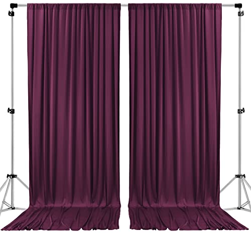 AK TRADING CO. 10 feet x 8 feet IFR Polyester Backdrop Drapes Curtains Panels with Rod Pockets - Wedding Ceremony Party Home Window Decorations - Eggplant Purple - color: Eggplant Purple