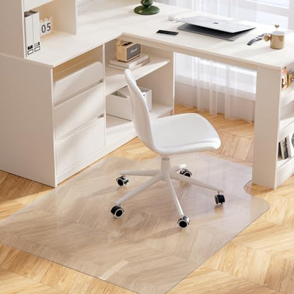 Yecaye Desk Chair Mat for Hardwood Floor, Office PVC Computer Chair Mat, Floor Protector for Rolling Chairs (Transparent, 48" x 60") - size: 48" x 60"
