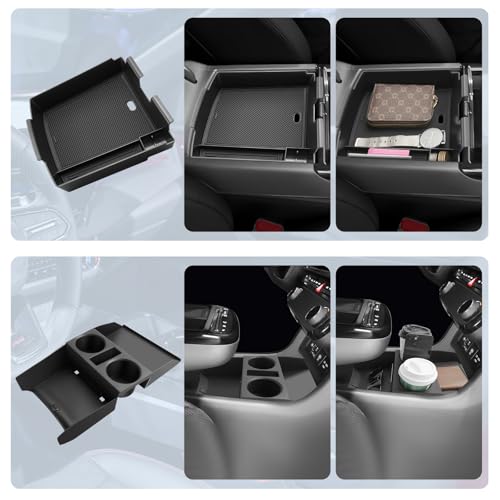 BIBIBO 2Pack 2025 Tucson Center Console Organizer for 2025 Hyundai Tucson Limited Under Console Tray 2025 Tucson Insert Under Center Console Organizer 2025 Hyundai Tucson Limited Accessories Tucson - color: for 2025+Tucson(2Pack)-Black