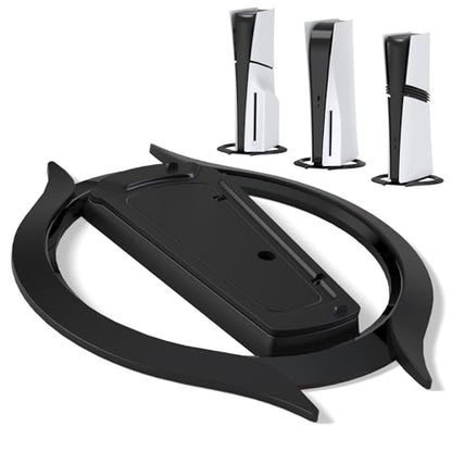 playvital Vertical Stand for ps5/Slim/ps5 Pro Console, Non-Slip Base, Black | Space-Saving,Cooling Improved, Anti-slip pads, Stable Stand, Vertical Mount Base Accessories, for Console Disc & Digital - color: Black