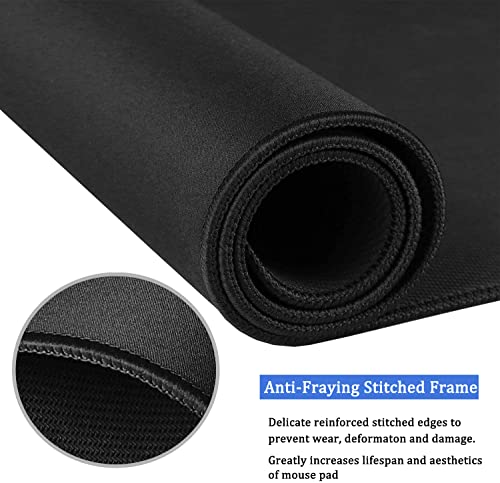 Mouse Pad, Upgraded 30% Larger Mouse pad with Durable Stitched Edges, Waterproof Mousepad, Nonslip Natural Rubber Base Mouse pad for Gaming Computer, Laptop, Office, Home, 11.8 x 9.8 x 0.12 in - color: Black, size: Medium