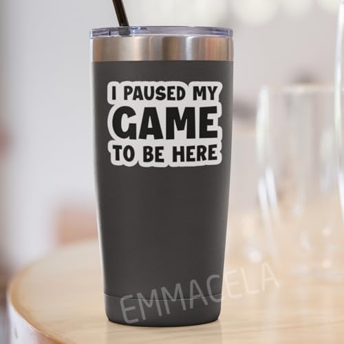 (3PCS) I Paused My Game to Be Here Sticker, Funny Gamer Stickers - Gaming Vinyl Decals for Laptop, Tumbler, Water Bottle, Scrapbook Size 3" x 2.2 " - color: I Paused My Game to Be Here