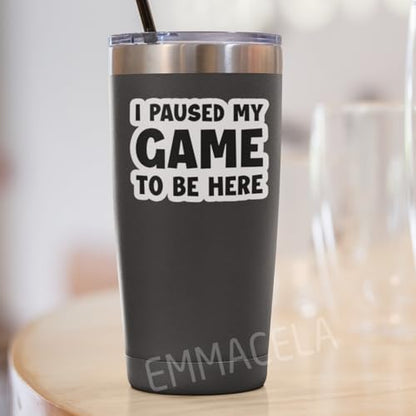 (3PCS) I Paused My Game to Be Here Sticker, Funny Gamer Stickers - Gaming Vinyl Decals for Laptop, Tumbler, Water Bottle, Scrapbook Size 3" x 2.2 " - color: I Paused My Game to Be Here