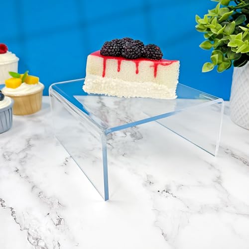 Plymor Clear Acrylic Short Square Display Riser, 3" H x 6" W x 6" D (3/16" thick) - size: 3" x 6" x 6"