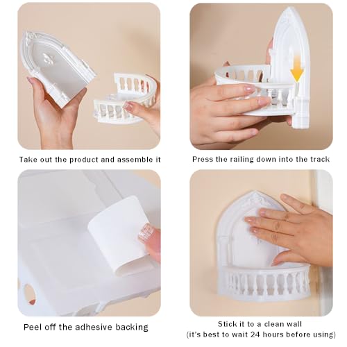OULIGET Acrylic Mini Floating Shelf,European Court Style Wall Mount Bracket,Dollhouse Décor Accessories,Mounted Storage for Doll Pop Figures Camera Plants Pictures