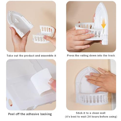 OULIGET Acrylic Mini Floating Shelf,European Court Style Wall Mount Bracket,Dollhouse Décor Accessories,Mounted Storage for Doll Pop Figures Camera Plants Pictures