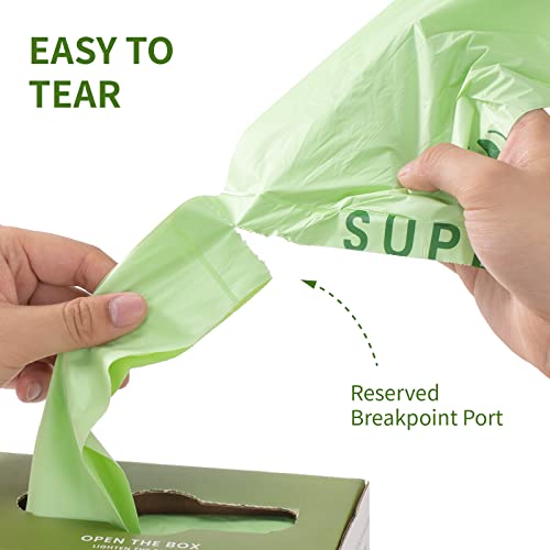 SUPERBIO 1.6 Gallon Handle Tie Compostable Food Scrap Bags, Small Compost Bags with Handles, 50 Count, 2 Pack, BPI & OK compost INDUSTRIAL - color: 1.6 Gallon Handle Tie, 100 Count (2 Pack)