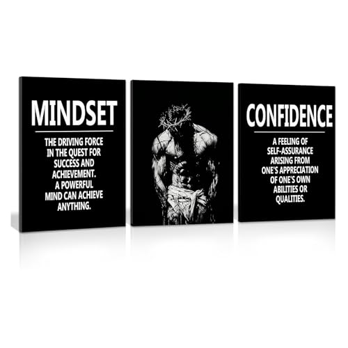 ZHIYANGY Motivational Wall Decor, MINDSET CONFIDENCE Encourage Wall Art, Motivational Posters, Inspirational Workout Wall Art for Office Room Decor Gift for Teen Boys - color: 3P-CONFIDENCE, size: 24 x 36 inch x 3pcs