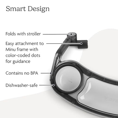 UPPAbaby Snack Tray for Minu V3 Stroller – Tray + Cup Holder - Quick Attachment - Dishwasher Safe - Folds with Stroller
