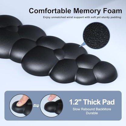 MOKURU Cloud Mouse Pad with Wrist Rest, Cloud Keyboard Wrist Rest, Mouse Pad Wrist Support, Ergonomic Keyboard Mouse Wrist Support (Black) - color: Black