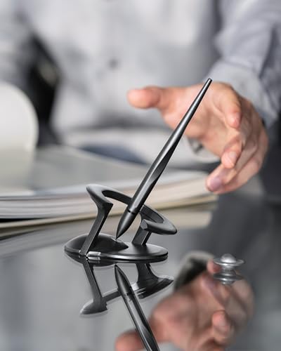 novium Hoverpen Interstellar - Space Black, Ballpoint Pen, Unique Conversational Starter, Premium Futuristic Design, Precision Flow Ink, German-engineered Ballpoint Cartridges - color: Space Black, style: Basic