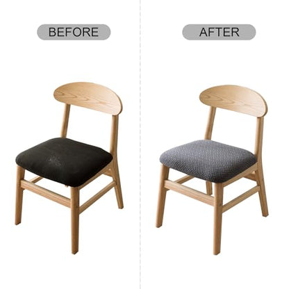 Genina Seat Covers for Dining Room Chair Seat Slipcovers Kitchen Chair Covers (Dark Gray, 2 Pcs) - color: Dark Gray, size: 2 PCS