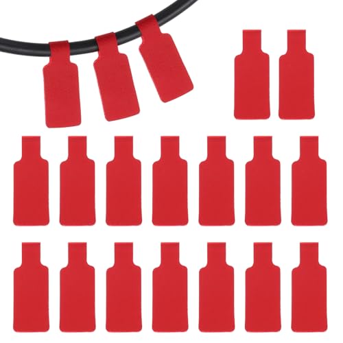 PATIKIL 16Pcs Cable Labels Tags, 1.8" Write on Wire Tags Cord Labels Hook Loop Rectangle Cable Ties for Electronics Organize Wire Classify Identification Management, Red - color: Red