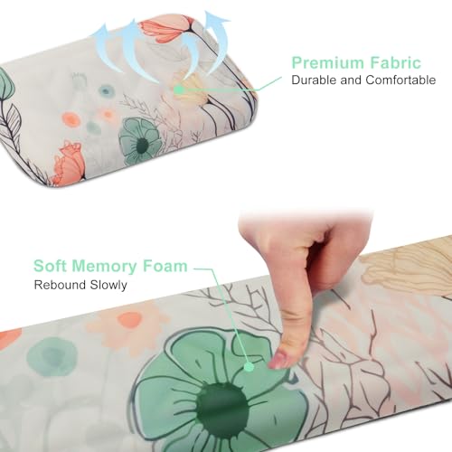 Petmolico Mouse Pad Set Wrist Rest with Keyboard Desk Pad,Mouse Pad with Wrist Rest,Typing Wrist Pad and Cup Coasters,Ergonomic Design for Typing Pain Relief[Light Brown,Big Flower] - color: Green