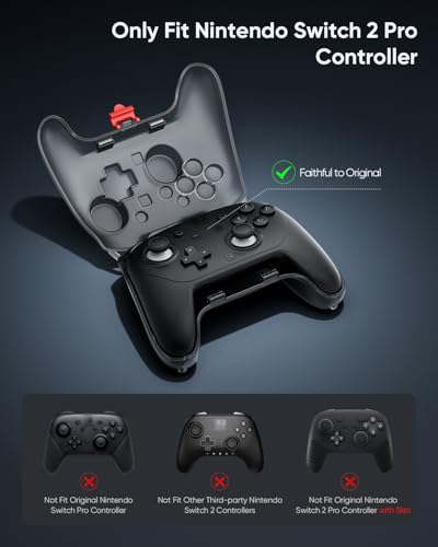 Tiiletzote Protective Travel Case for Nintendo Switch 2 Pro Controller, Hard Shell 1:1 Fit Portable Carrying Case, Magnetic Closure, Joystick Protection, Dust-Resistant, Anti-Scratch, Shock-Proof - color: Black