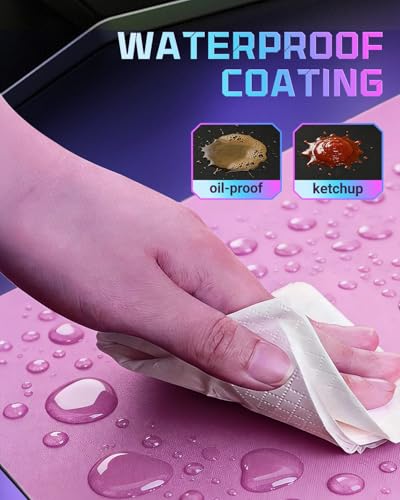 Glass Gaming Mouse Pad for FPS Gaming, Balanced Speed & Control, Consistent Glide, Anti-Slip Base, Water-Resistant Desk Mat for Valorant, CS2, XL 19.3" x 16.5", Pink