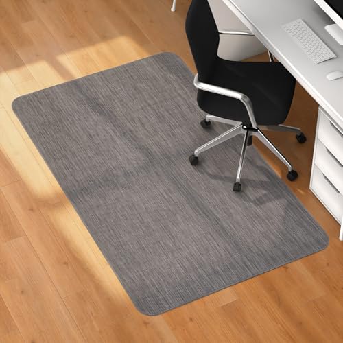 Blvornl Office Chair Mat for Hardwood Floor, 36" x 48" Desk Computer Chair Mat for Hard Wood and Tile Floor, Large Anti-Slip Hard Floor Protector Rolling Chair Mat, PVC Mat Desk Rug for Office Home - color: Dark Grey, size: 36" x 48"