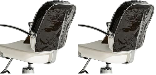 Betty Dain Salon Chair Cover, Protects Spa/Salon Chair Upholstery from Stains, Chemicals, Moisture, and Wear, Round, Fits Most Salon Chairs, Durable Vinyl, Black (Pack of 2) - size: 2 Pack, style: Round