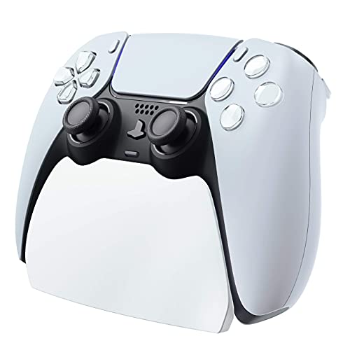 playvital White Controller Display Stand for ps5, Gamepad Accessories Desk Holder for ps5 Controller with Rubber Pads - color: White