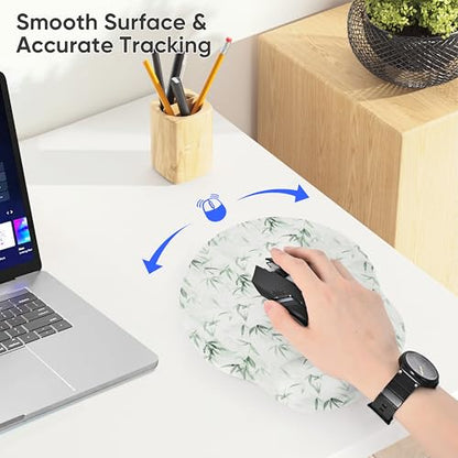 RICHEN Ergonomic Mouse Pad with Wrist Support,Non-Slip Rubber Base for Computer Laptop & Mac,Lightweight Rest for Home,Office & Travel (Bamboo Leaf) - color: Bamboo Leaf