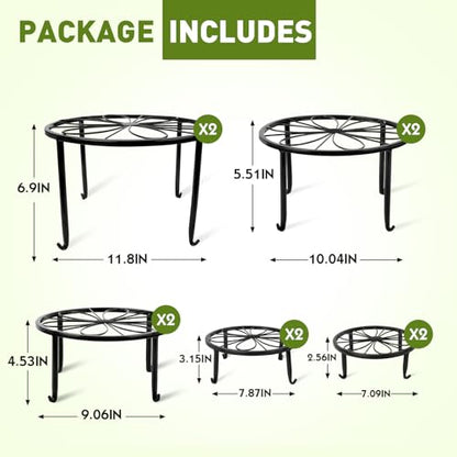 ESRICH 10 Pack Plant Stand, Metal Plant Stands for Outdoor Indoor Plants, Heavy Duty Plant Stands for Multiple Plant, Anti-Rust Iron Plant Pot Shelffor Planter, Potted Plant Holder for Garden Home