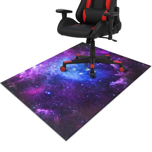 Gaming Chair Mat for Carpet Hardwood Tile Floor,36"x48" Gaming Rug for Gaming Room, Under Desk Non Slip Gamer Rug,Low-Pile Game Room Rug,Rubber Backing Large Gaming Chair Floor Mat,Galaxy Starry - color: Galaxy Starry