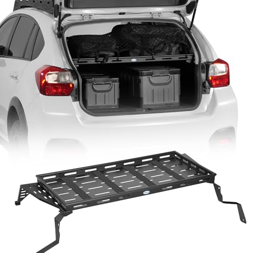 Hooke Road Crosstrek Rear Trunk Cargo Rack Basket Tray for 2013-2017 Subaru XV Crosstrek, Lightweight Steel Interior Storage Luggage Carrier