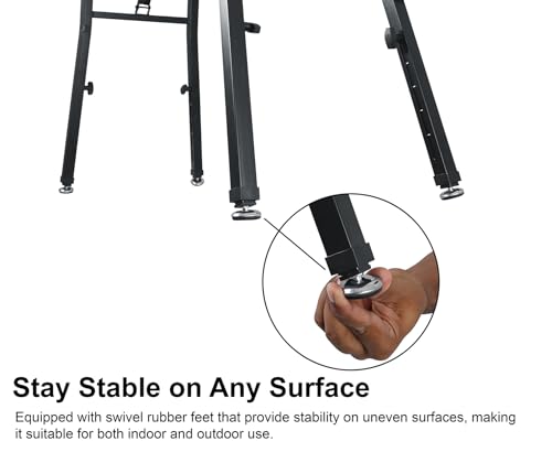 Rockville PKS35 Adjustable Platform Keyboard Stand, Steel, Foam Pads, Precise Adjustments, Folds Flat, Swivel Feet, Perfect for Performers, Live Music