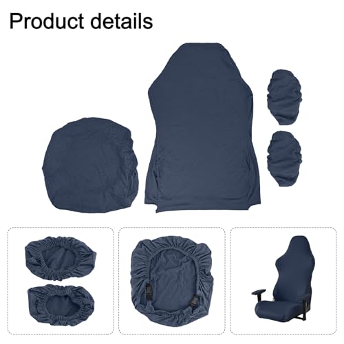 Stretch Gaming Chair Cover, Soft and Comfortable, Dust Protection, Modern Design, for Office Computer Racing Seat(Dark Blue) - color: Dark Blue