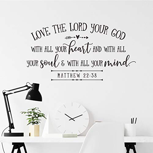 Bible Verse Scripture Room Decor Inspirational Quotes for Living Room – Love The Lord Your God – Wall Decor for Bedroom Classroom Playroom Nursery Gift Idea - color: Love the Lord Your God