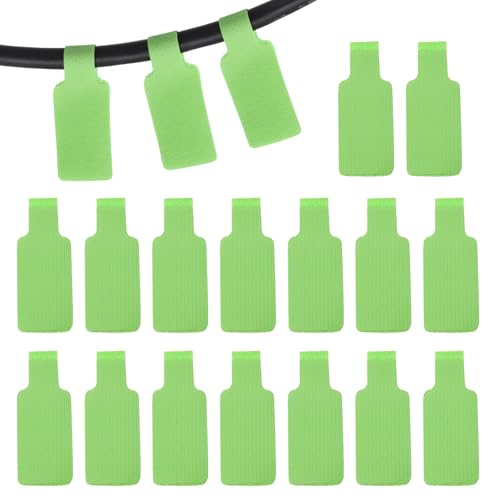 PATIKIL 16Pcs Cable Labels Tags, 1.8" Write on Wire Tags Cord Labels Hook Loop Rectangle Cable Ties for Electronics Organize Wire Classify Identification Management, Green - color: Green