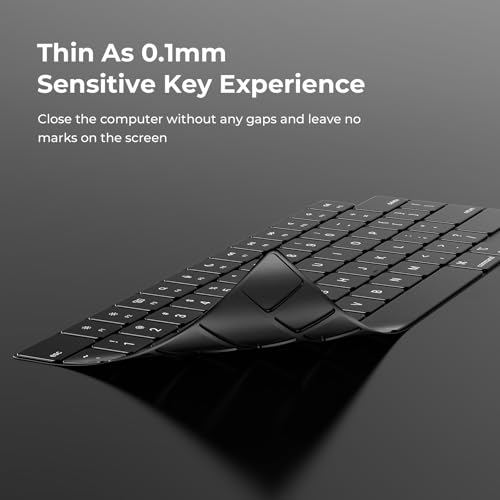 EooCoo Premium Keyboard Cover Skin Protector, Laptop Accessories Compatible with 2026 2025 2024 2023 2022 2021 M5/M4/M3/M2/M1 Pro/Max MacBook Pro 14/16, M5-M2 MacBook Air 13/15, MacBook Neo, Black - color: Tinted Clear