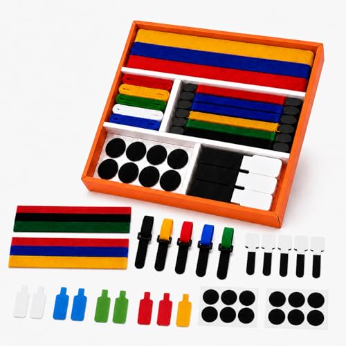 Cable Management Kit, 135Pcs Reusable Hook and Loop Cable Ties, Adhesive Clips, Cord Labels for Desk Cord Organizer Home Office - Multicolor