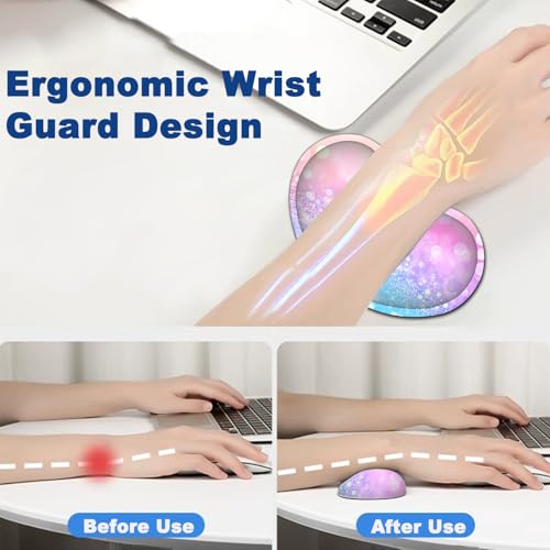 Large Mouse Pad + Keyboard Wrist Rest Set, Extended Gaming Mousepad (31.5X11.8 inch) with Non-Slip Rubber, Ergonomics Memory Foam Mouse Wrist Rest Support, Pink Purple Glitter Bokeh XXL Desk Pad - color: Yu-Mouse Pad-3-B45
