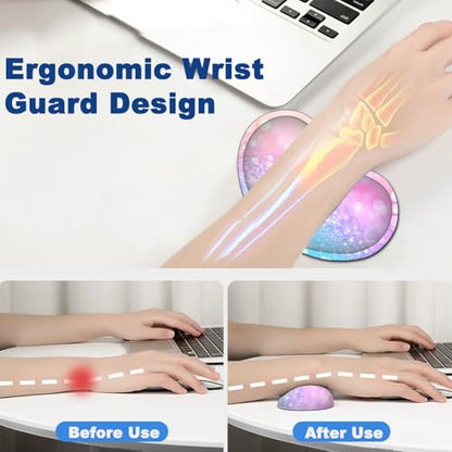 Large Mouse Pad + Keyboard Wrist Rest Set, Extended Gaming Mousepad (31.5X11.8 inch) with Non-Slip Rubber, Ergonomics Memory Foam Mouse Wrist Rest Support, Pink Purple Glitter Bokeh XXL Desk Pad - color: Yu-Mouse Pad-3-B45