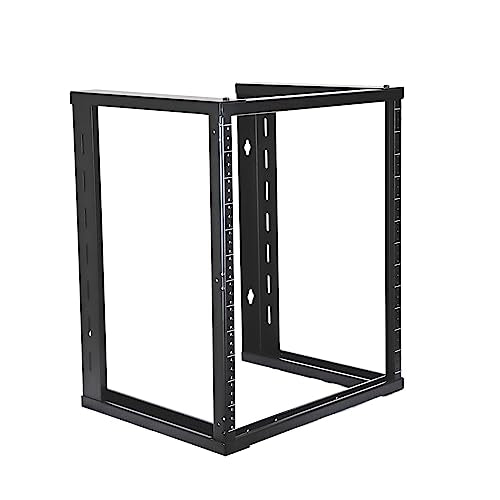 AEONS 12U Open Frame Wall Mount 19-Inch IT Network Server A/V Equipment Rack 16" Depth 12-24 Threaded 2-Post Mounting, Black - style: 12U-16"D